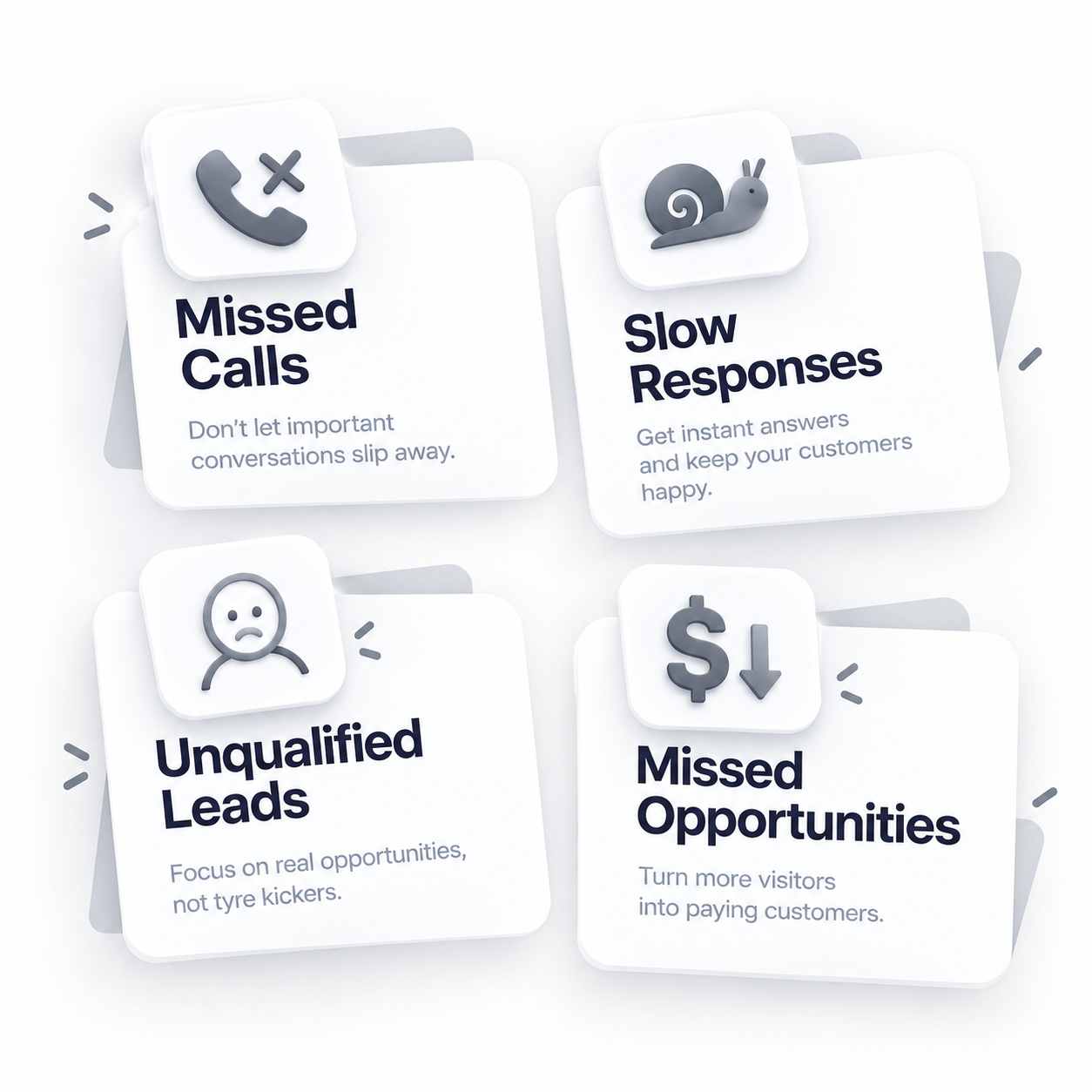 Missed calls, slow responses, unqualified leads and missed opportunities